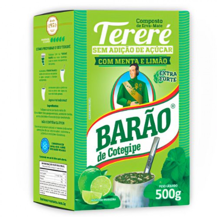 Erva Tereré Menta e Limão Extra Forte Barão 500g