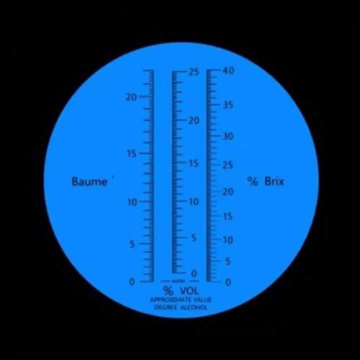 Refratômetro Portátil 3 Escalas (brix, baumé e álcool)