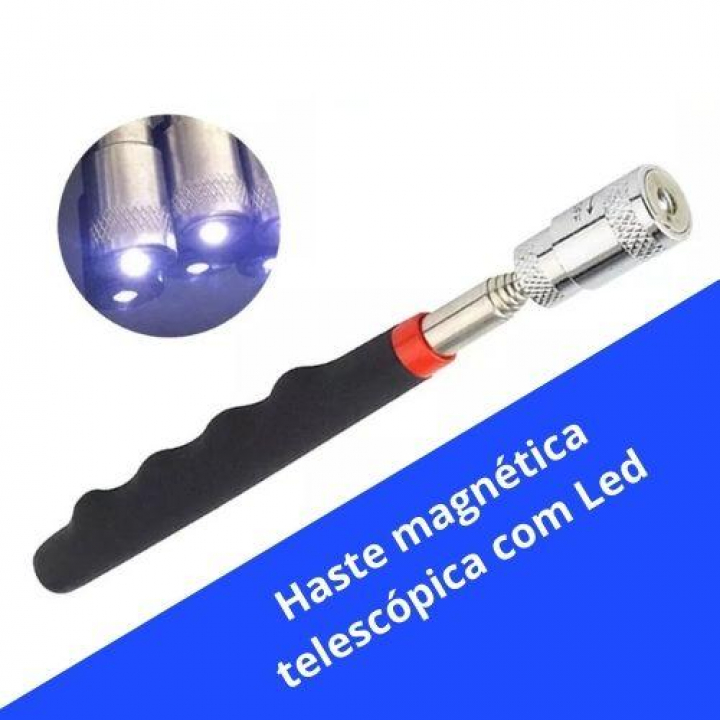 Haste magnética telescópica com Led