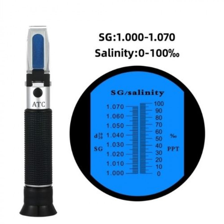 Refratômetro Portátil 2 Escalas  (SG, Salinity)